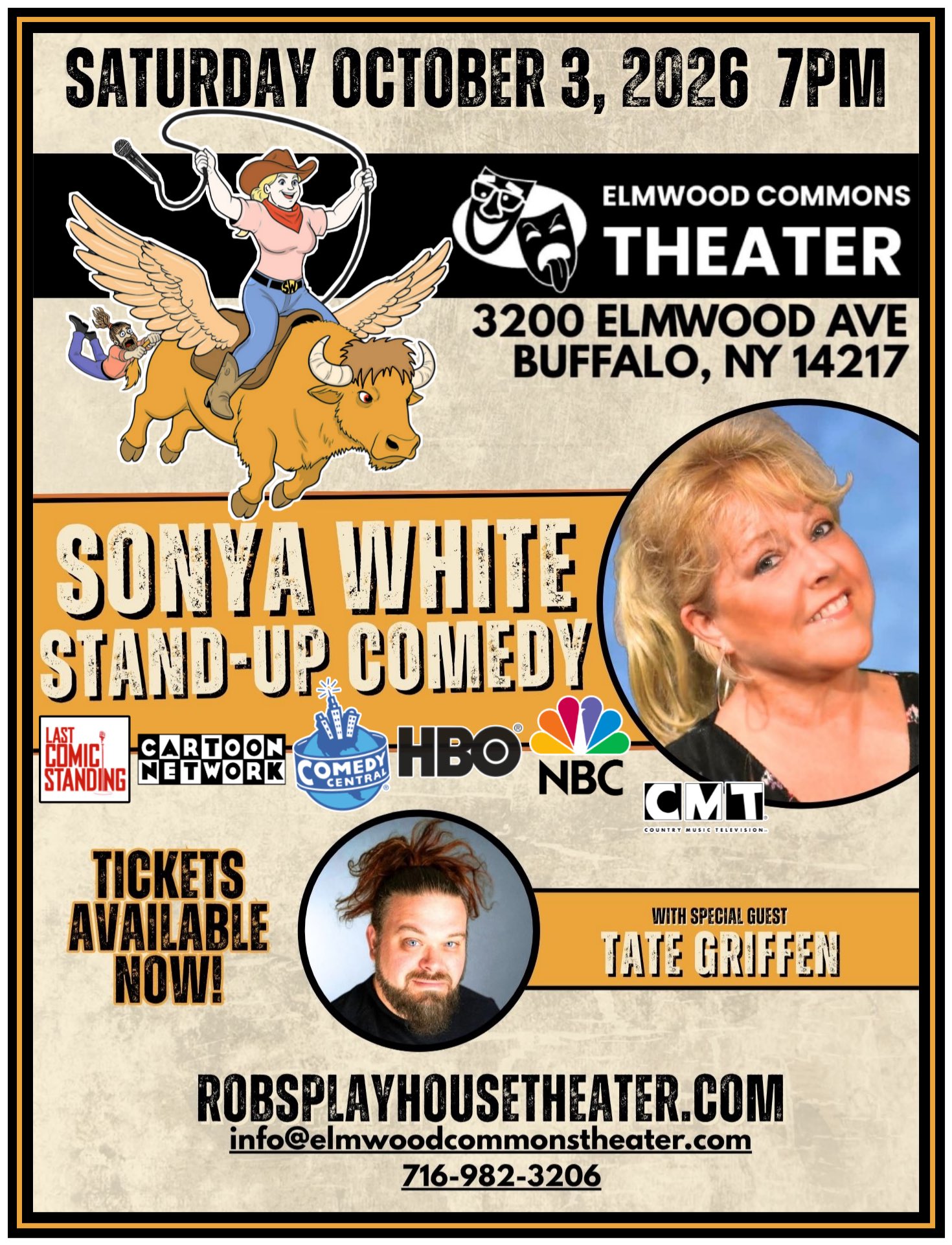 Comedy of Sonya White at Elmwood Commons Theater — October 3, 2026